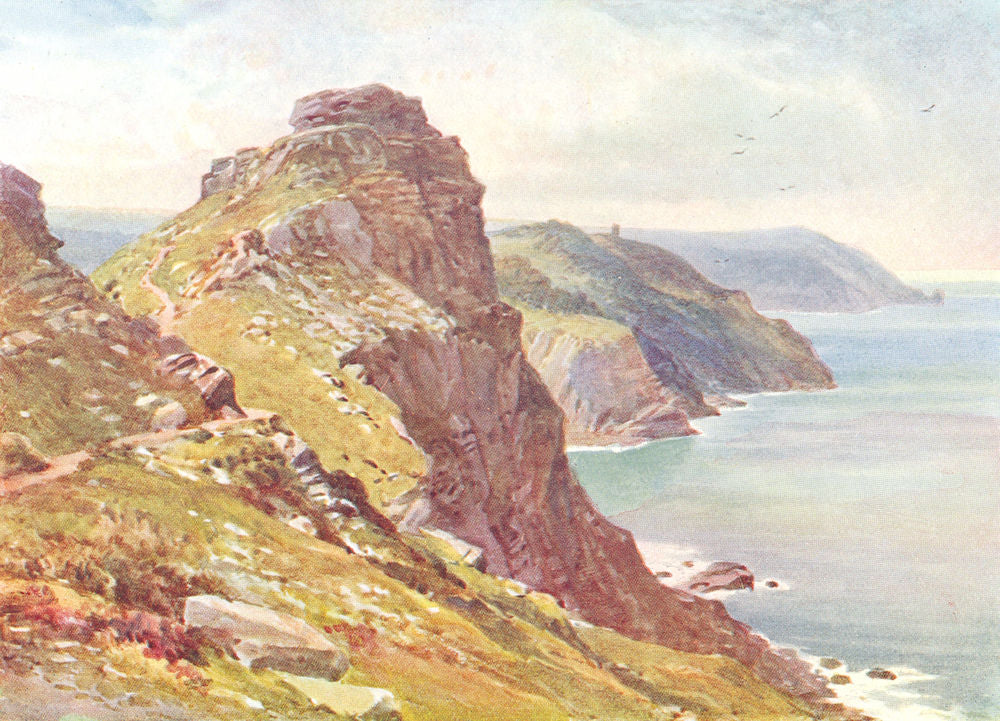 DEVON. Castle Rock, Lynton 1931 old vintage print picture